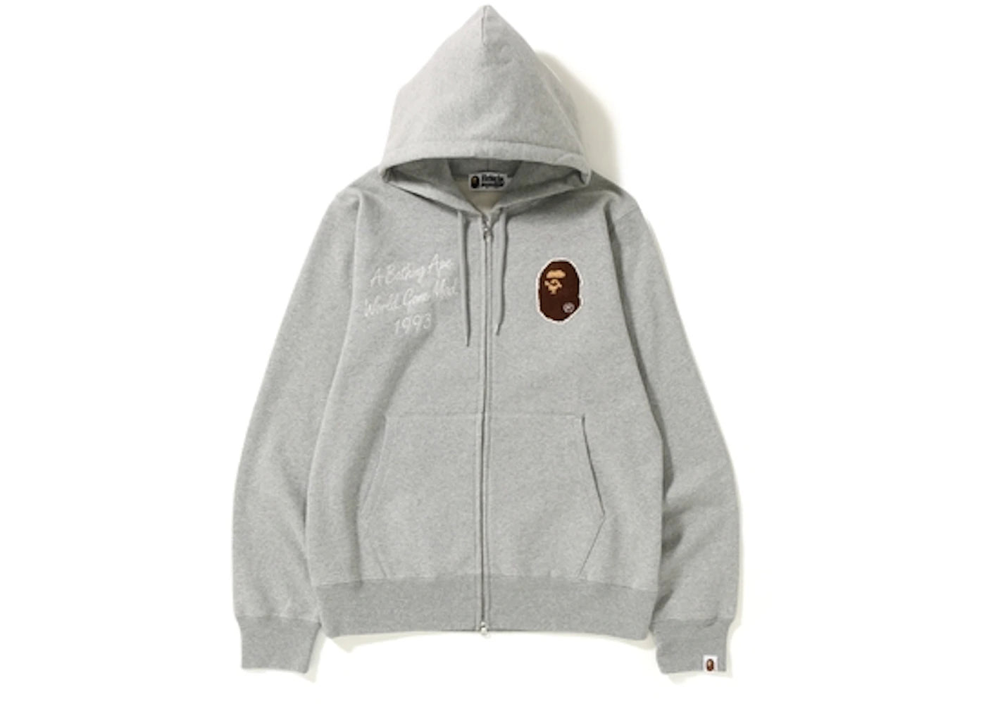 BAPE Multi Emblem Full Zip Hoodie Grey