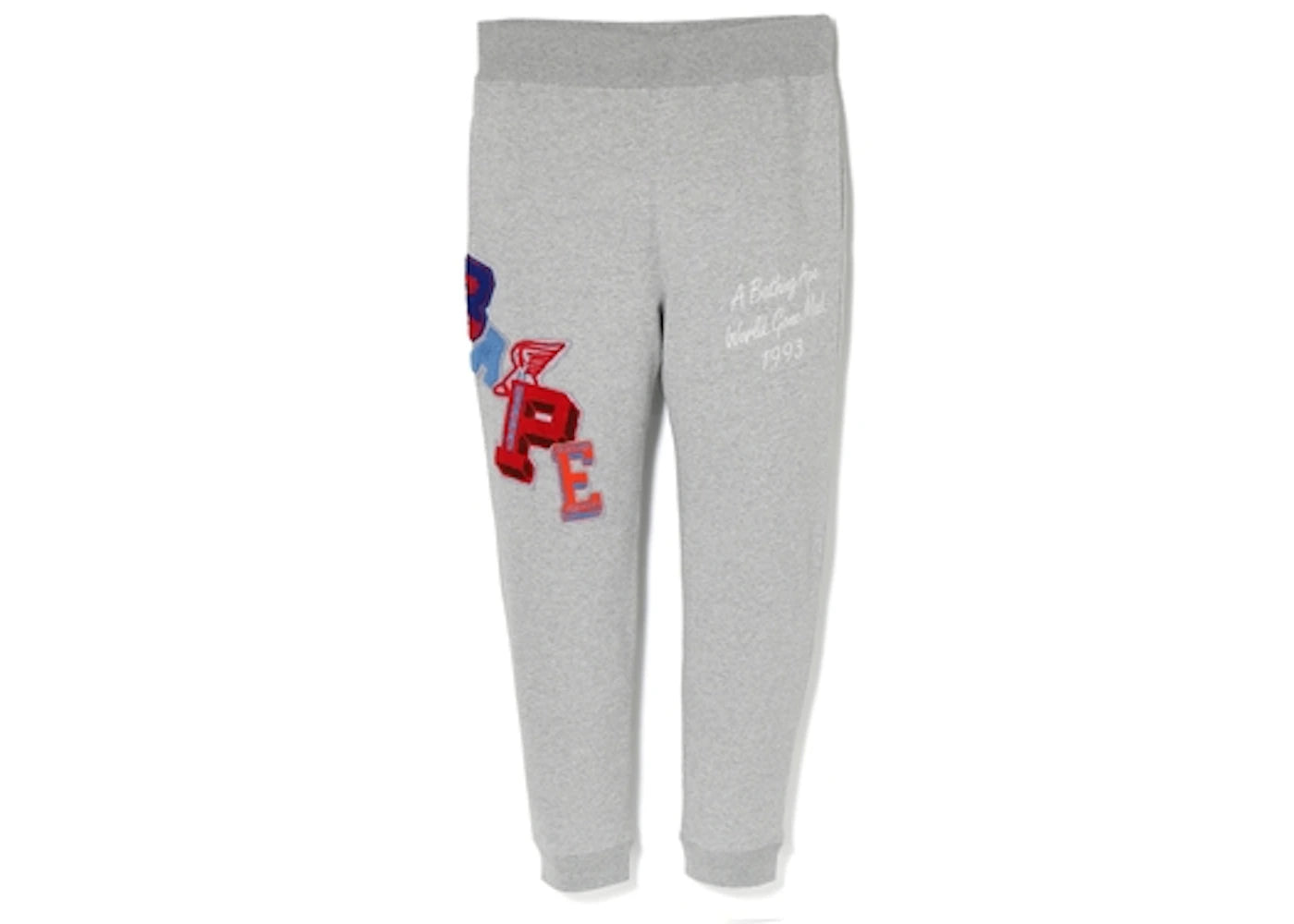 BAPE Multi Emblem Slim Sweat Pants Grey