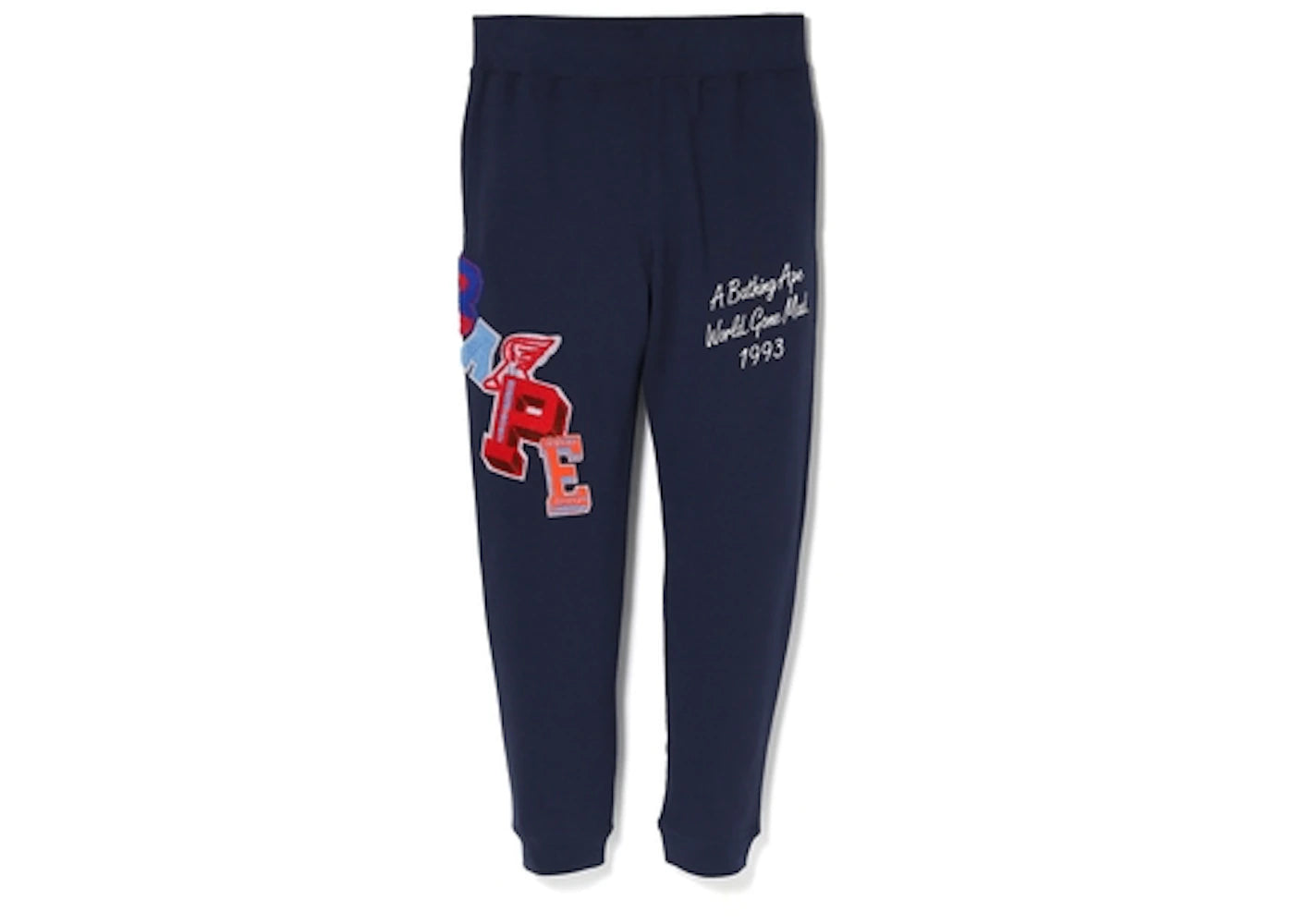 BAPE Multi Emblem Slim Sweat Pants Navy