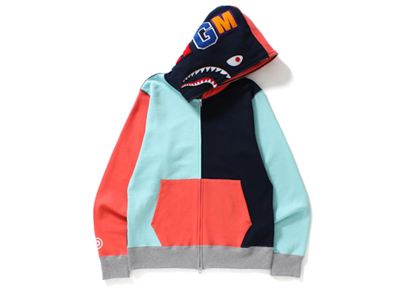 BAPE Multi Shark Full Zip Hoodie Navy