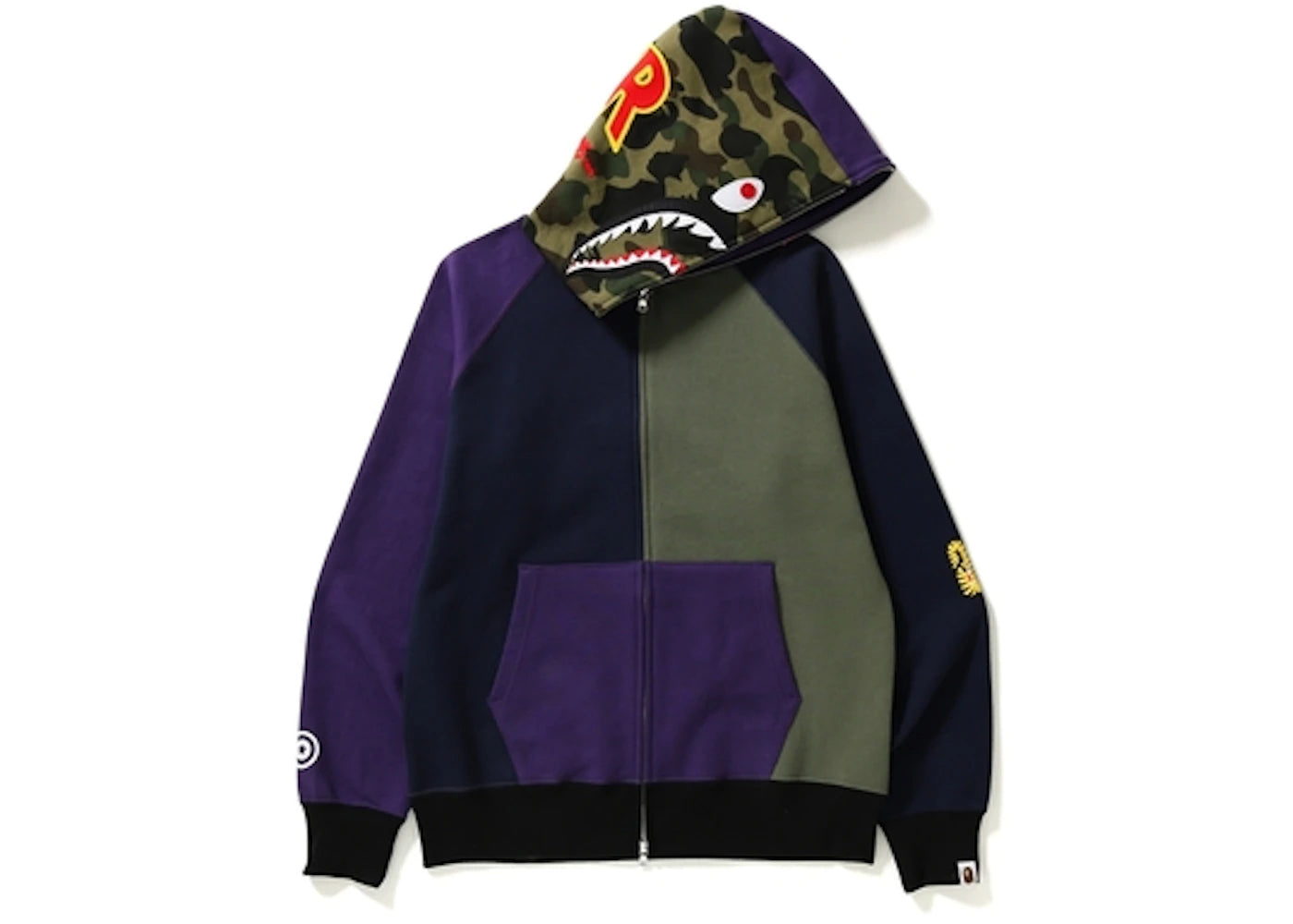 BAPE Multi Shark Full Zip Hoodie Purple/Gray
