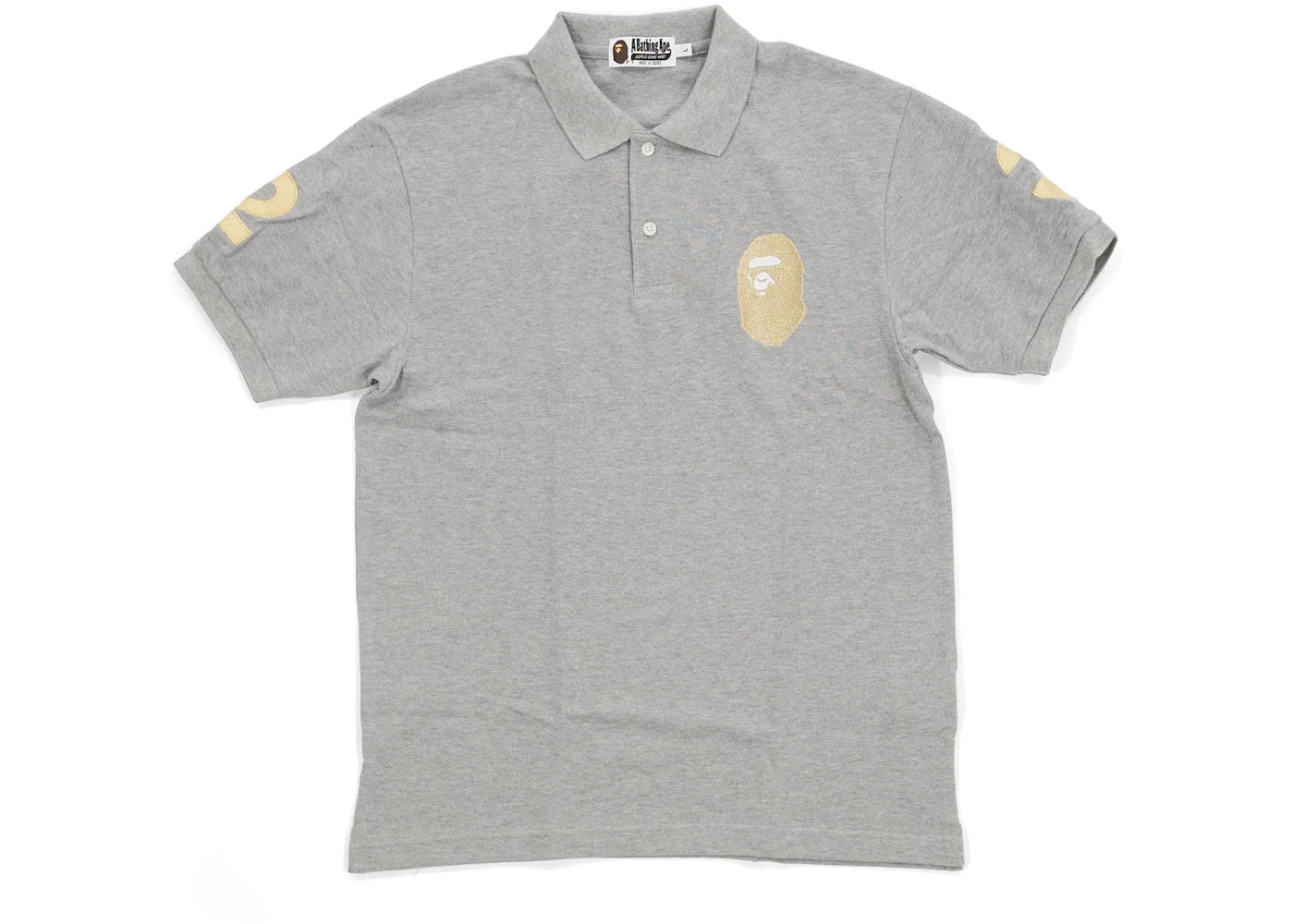 BAPE NW23 Gold Apead Polo Shirt Grey