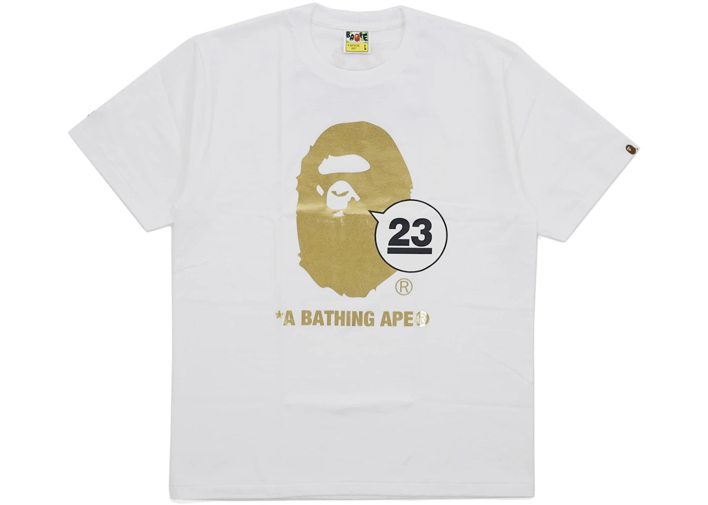 BAPE NW23 Gold Foild Apehead Tee White