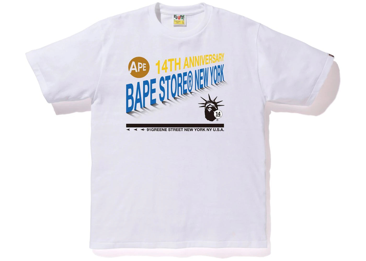 BAPE NY Store 14th Anniversary Tee White