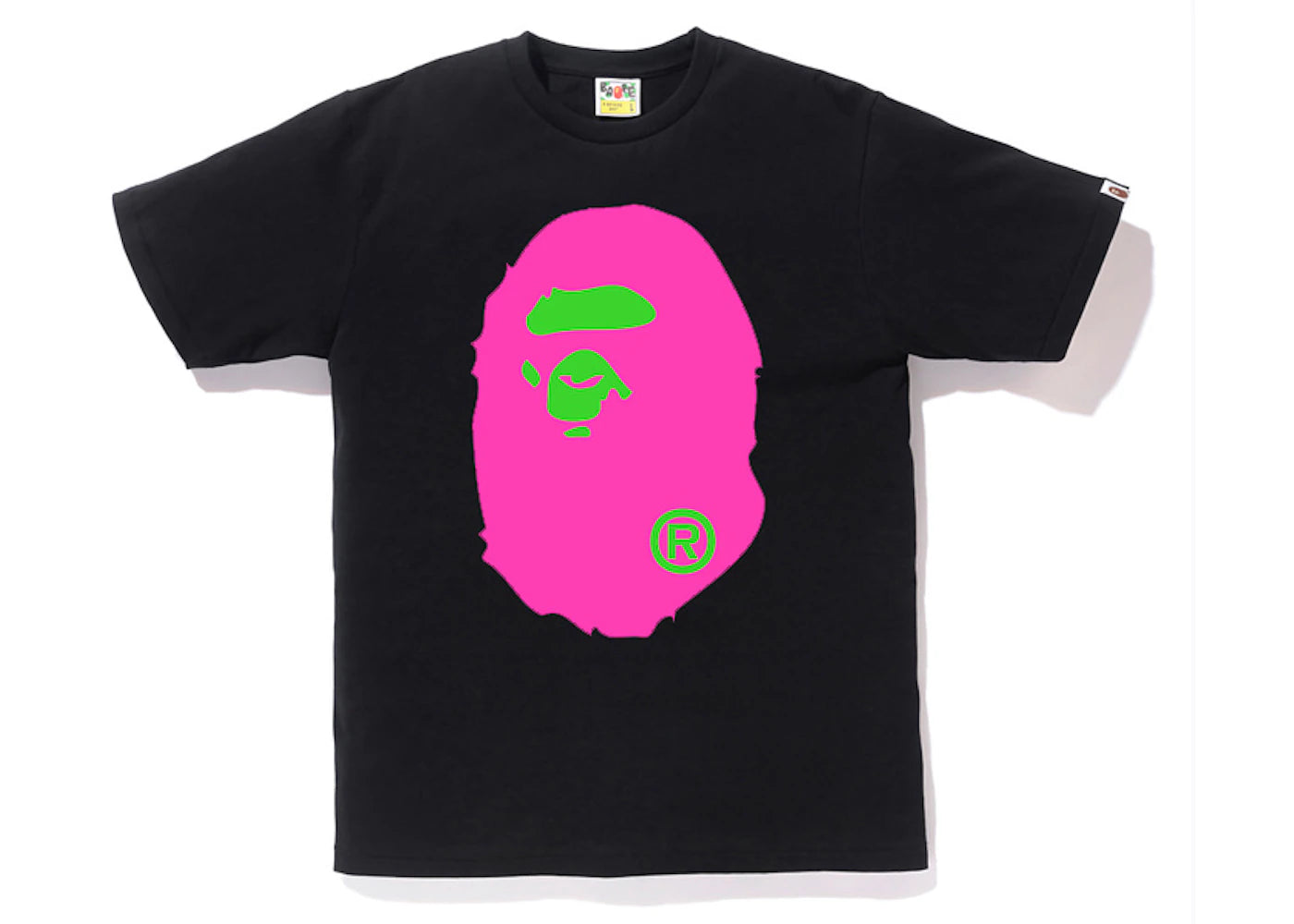 BAPE Neon Big Ape Head Tee Black/Pink