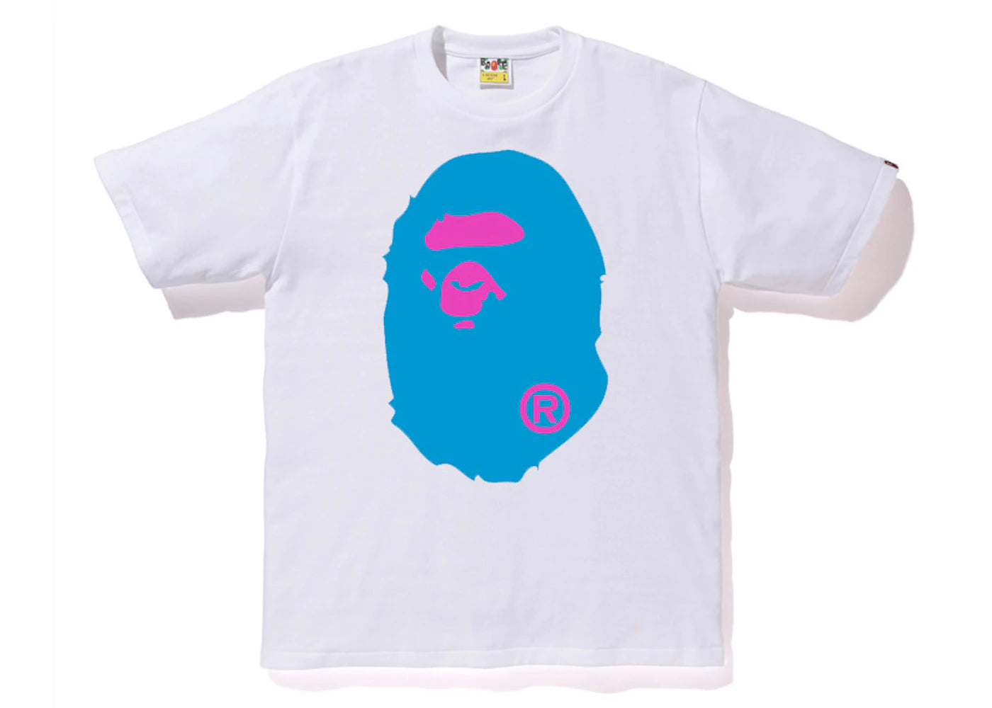 BAPE Neon Big Ape Head Tee White/Blue