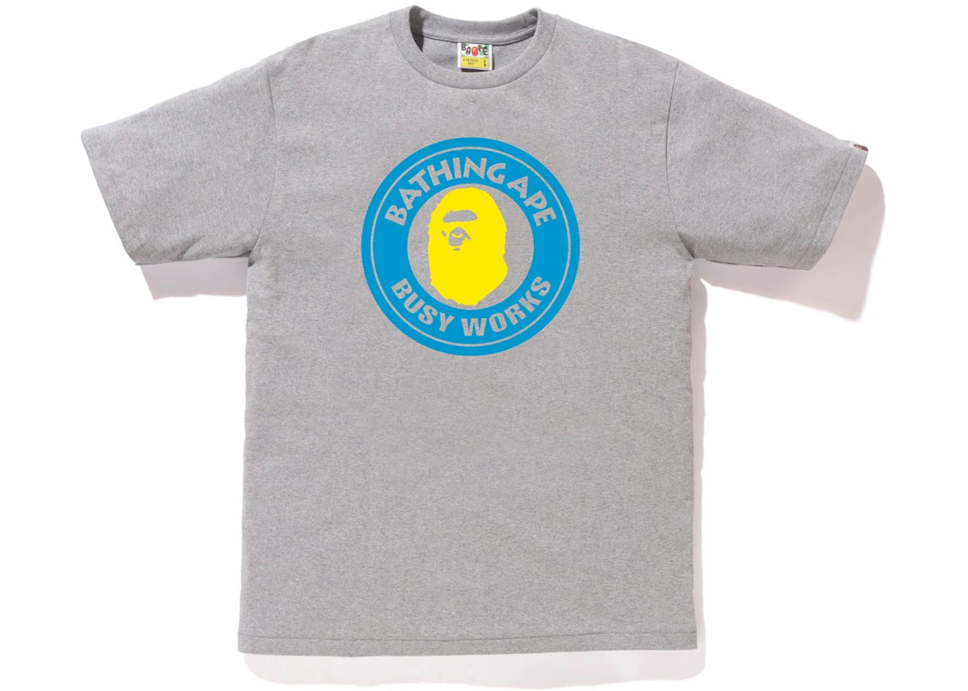 BAPE Neon Busy Works Tee Grey