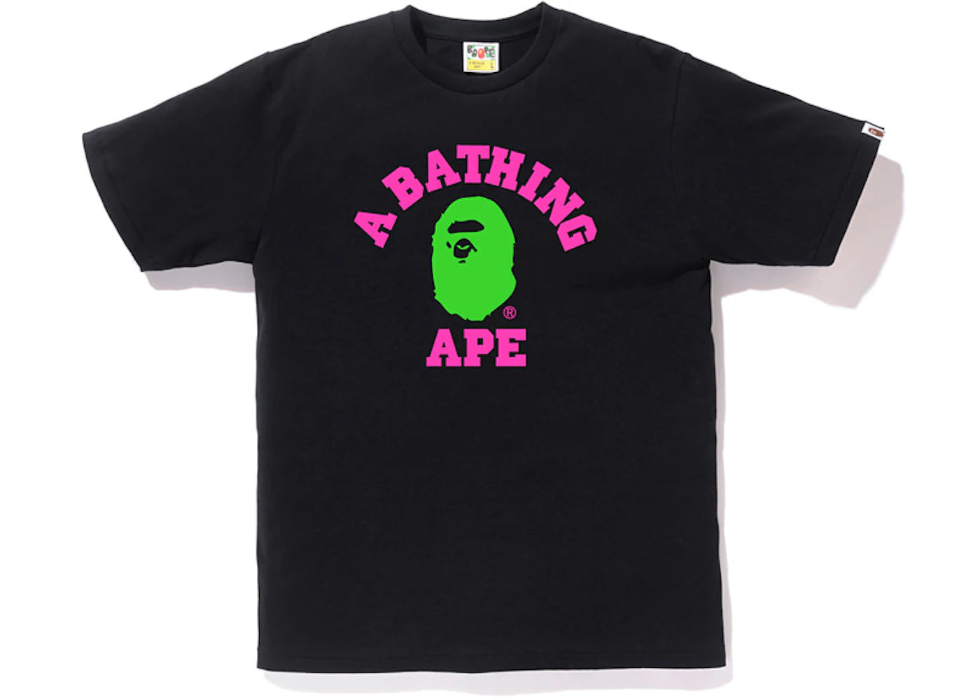 BAPE Neon College Tee Black/Green