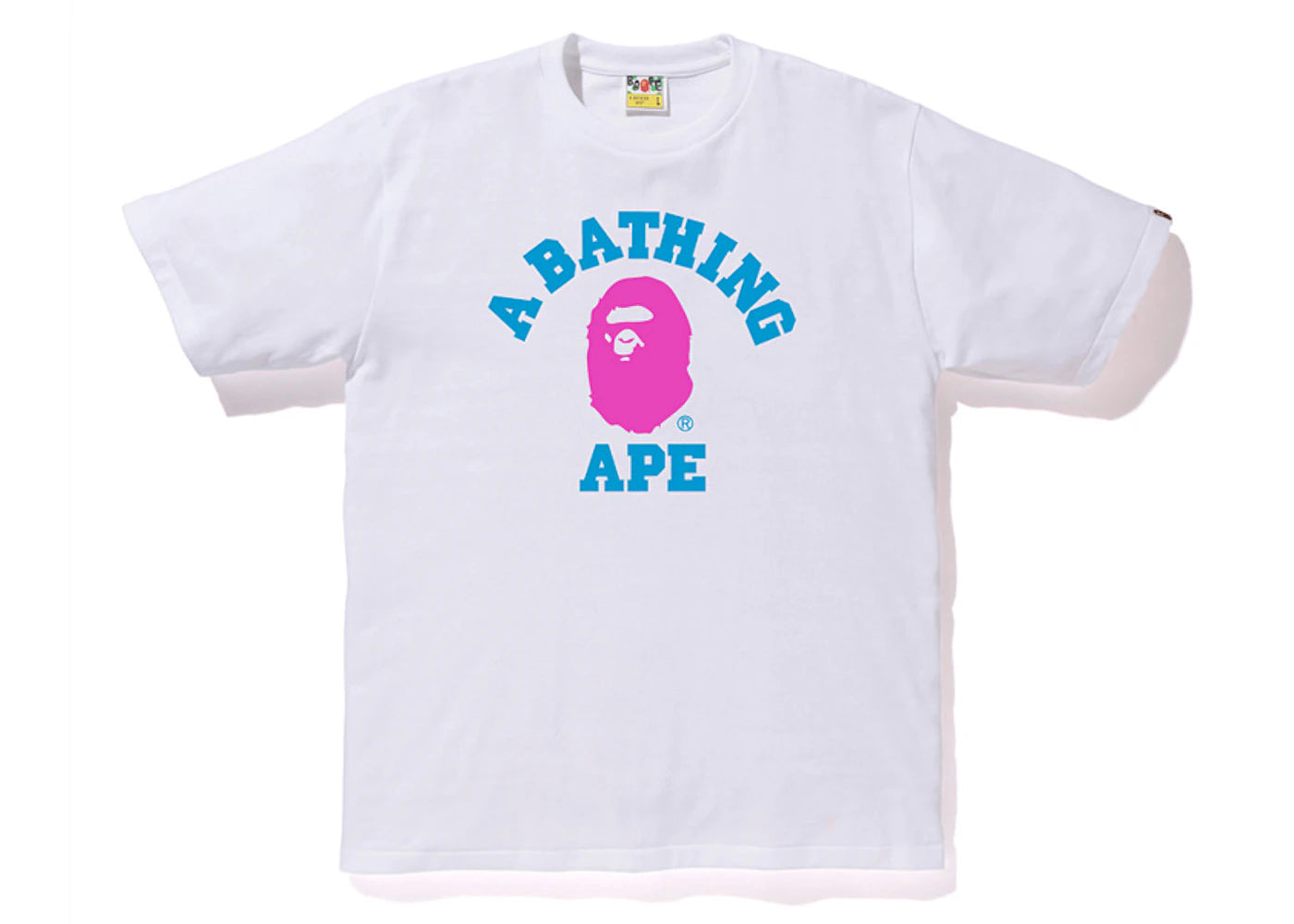 BAPE Neon College Tee White/Pink