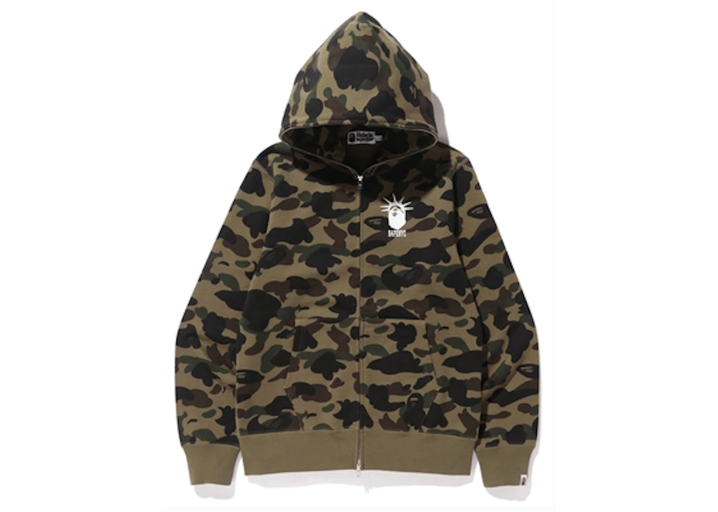 BAPE Nyc 1st Camo Full Zip Hoodie Green Camo