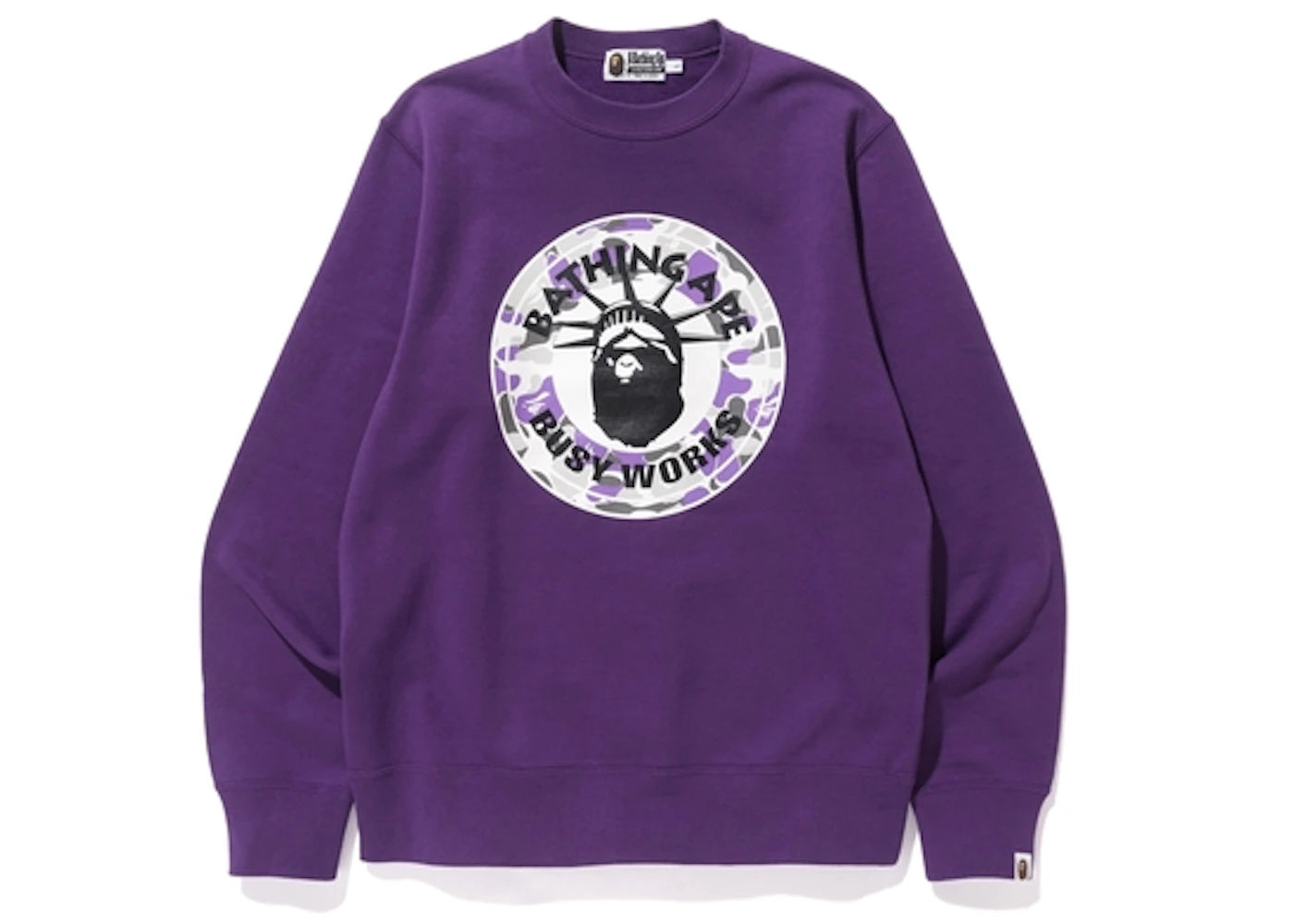 BAPE Nyc Ny Camo Busy Works Crewneck Purple