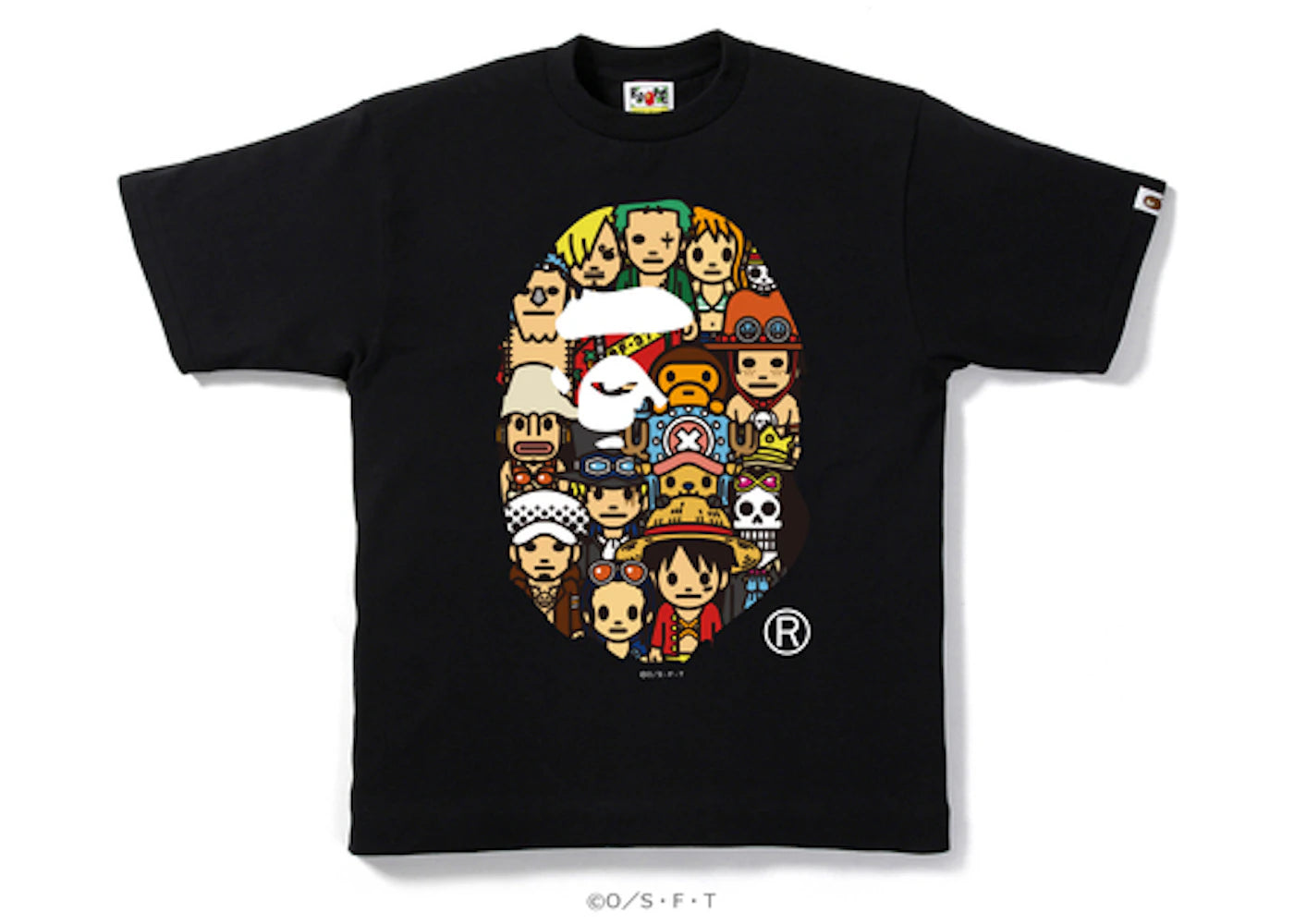 BAPE One Piececharacters Ape Head Tee Black