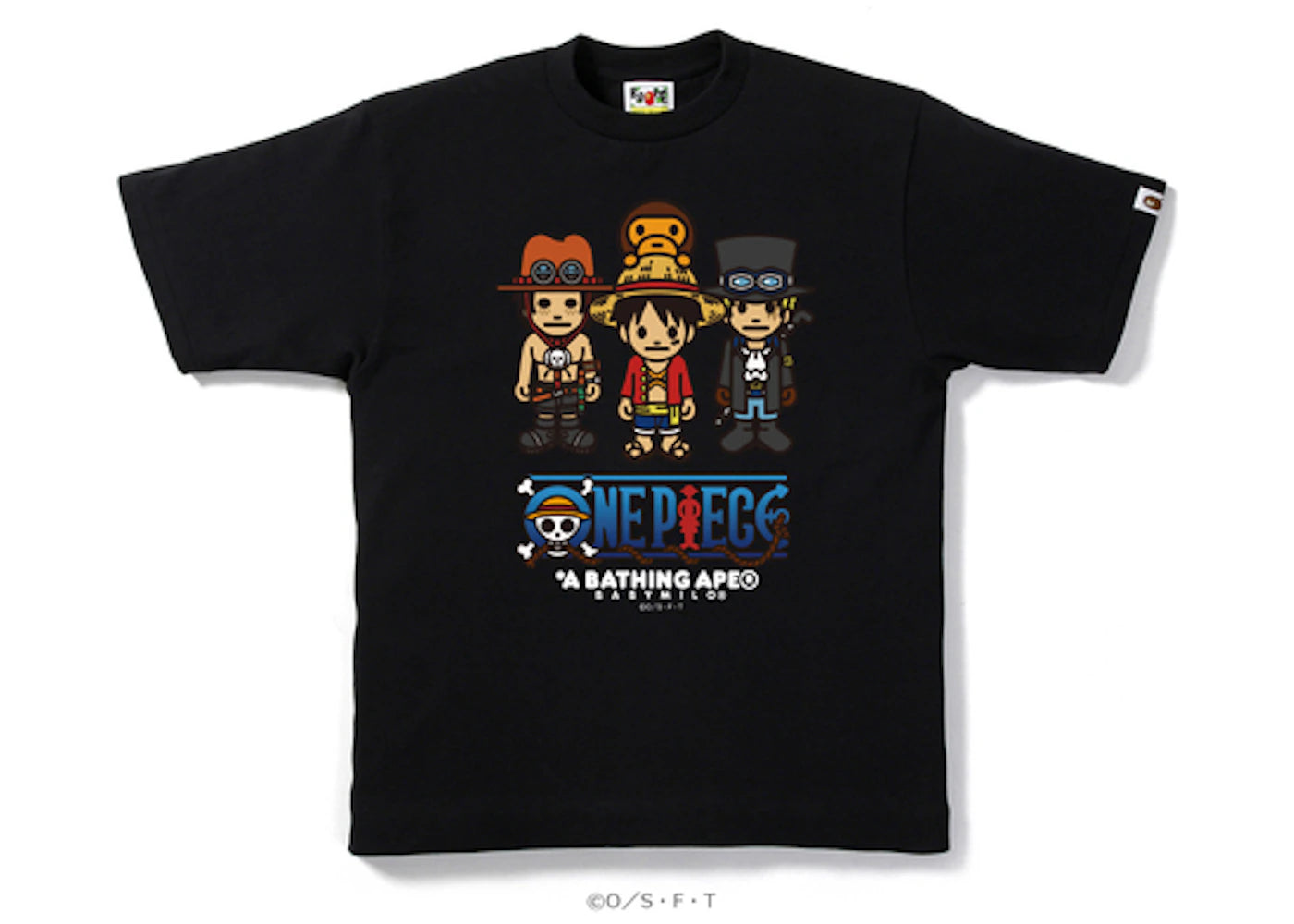 BAPE One Pieceluffy & Brothers X Milo Tee Black