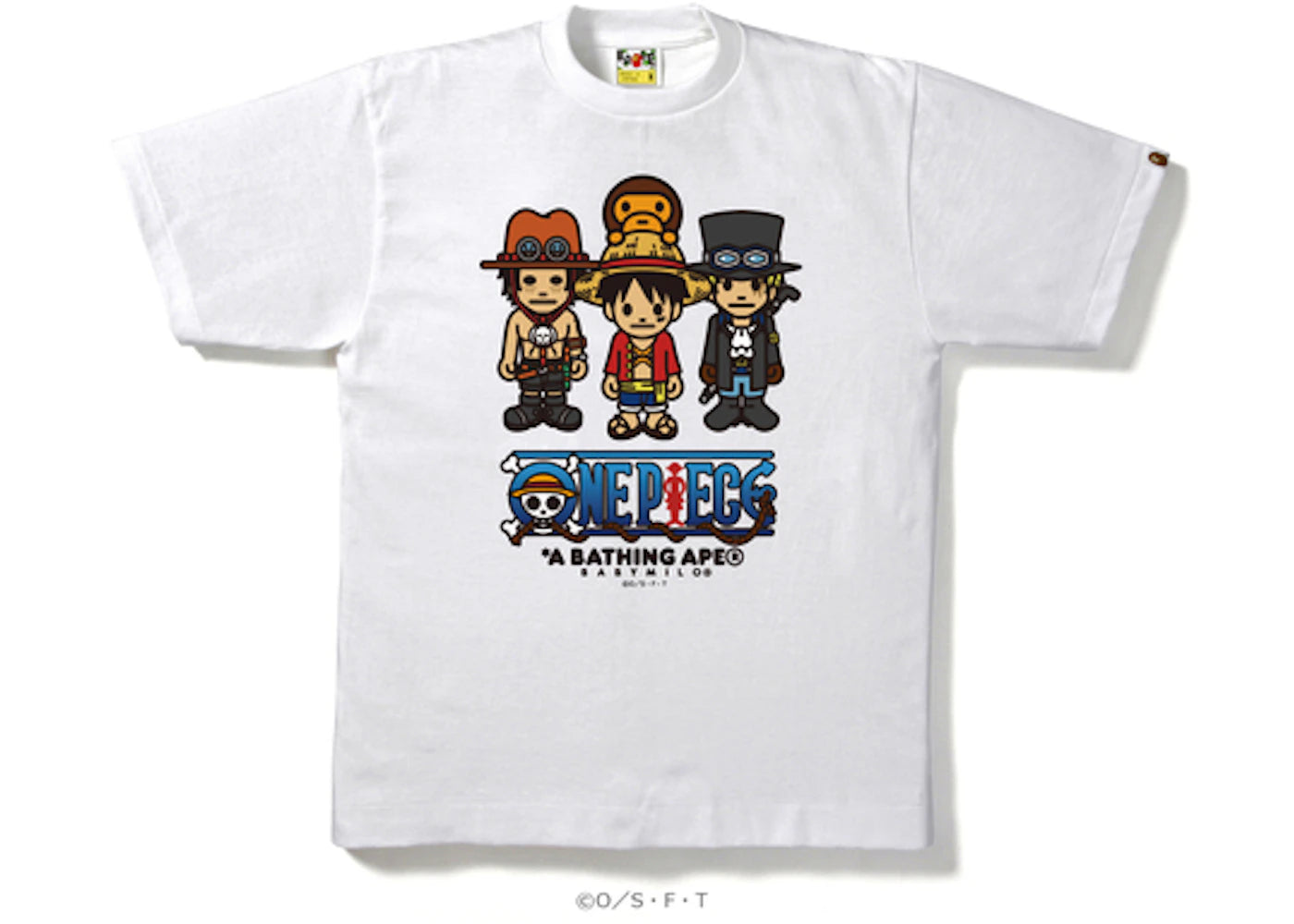 BAPE One Pieceluffy & Brothers X Milo Tee White