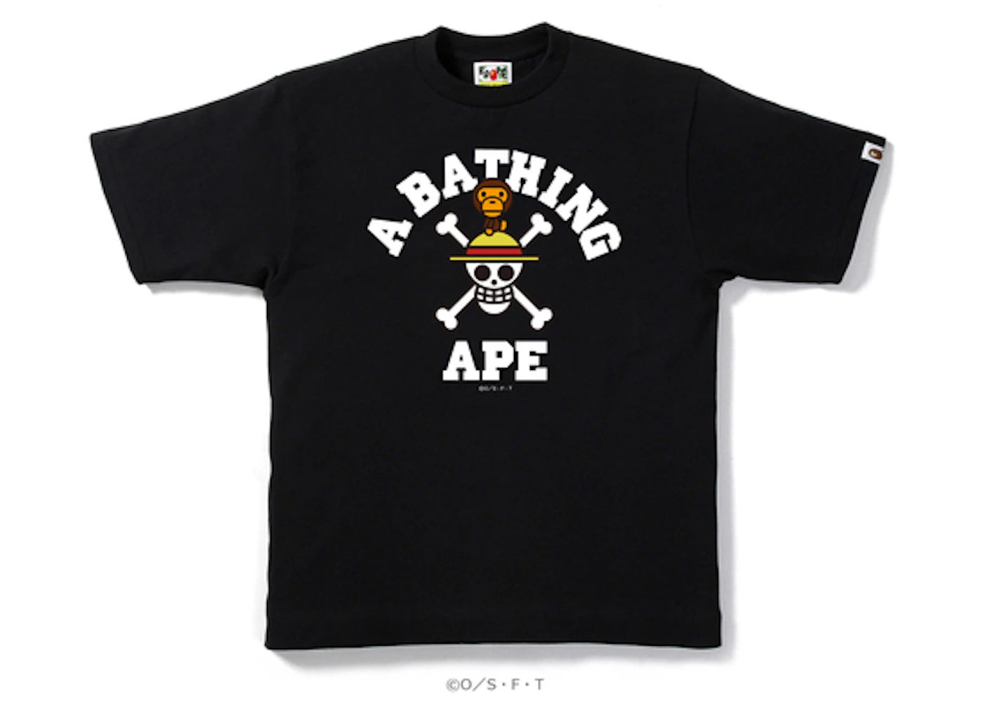 BAPE One Piecestraw Hat Jolly Roger X Milo Tee Black