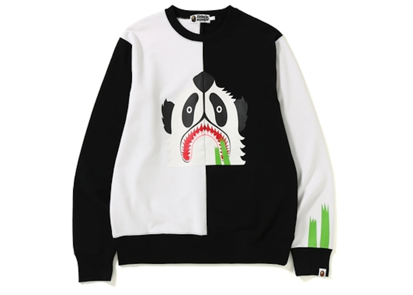 BAPE Panda Wide Crewneck White/Black