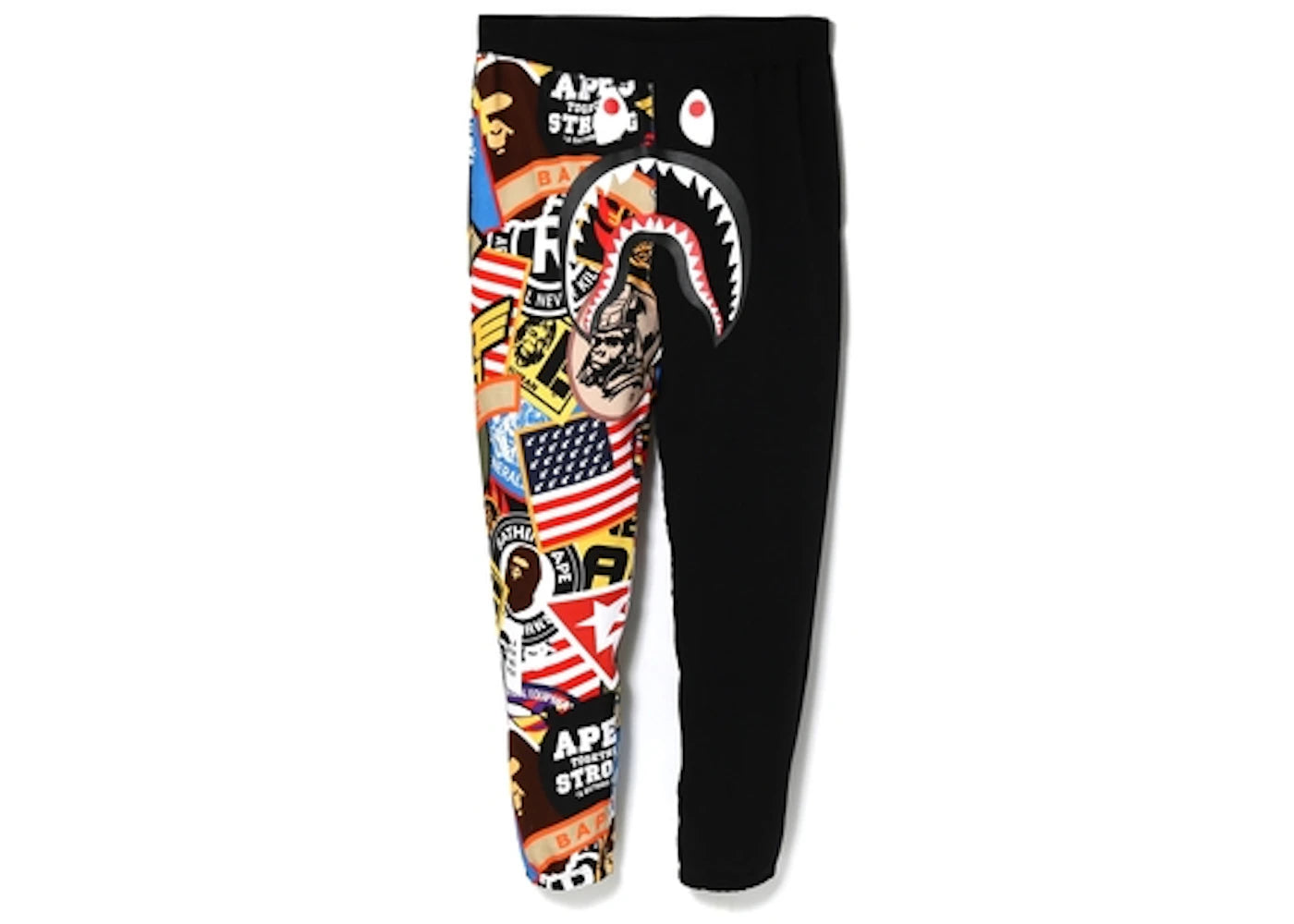 BAPE Patched Shark Sweat Pants Black