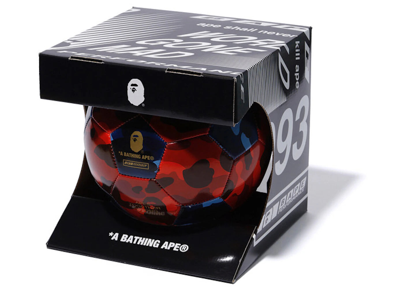 BAPE Performance Color Camo Soccer Ball Red/Blue