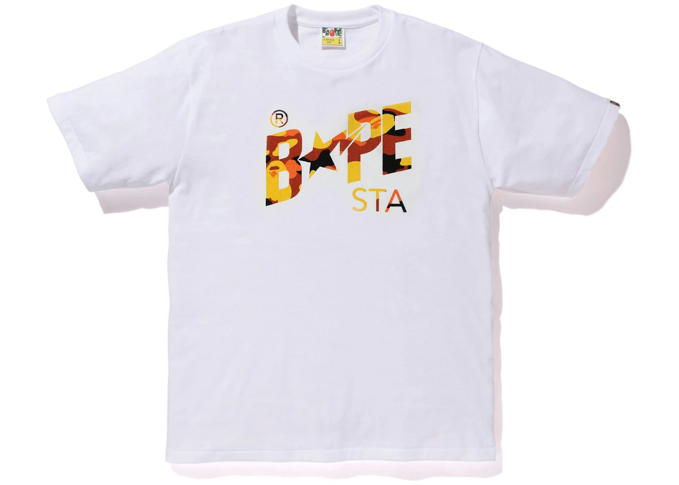 BAPE Pigment 1st Camo Bapesta Tee White/Orange