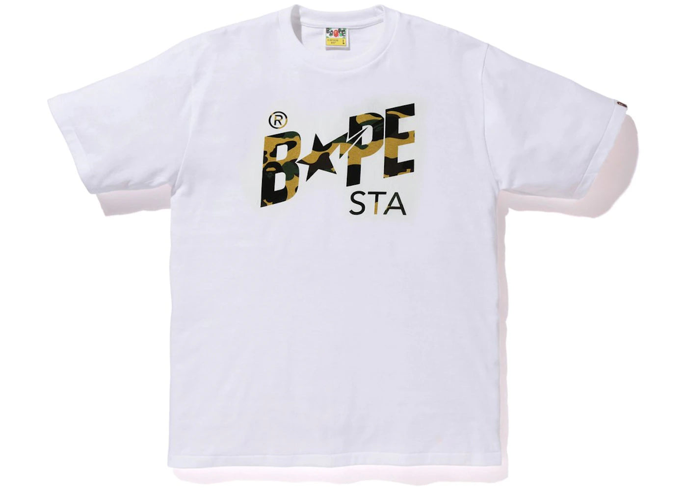 BAPE Pigment 1st Camo Bapesta Tee White/Yellow