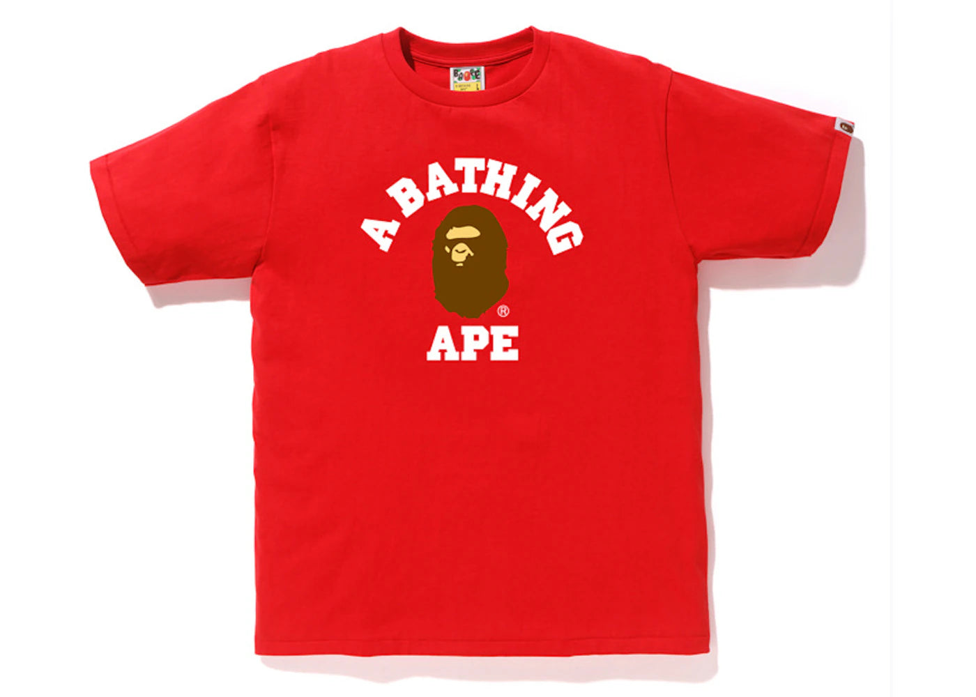 BAPE Pigment College Tee Red