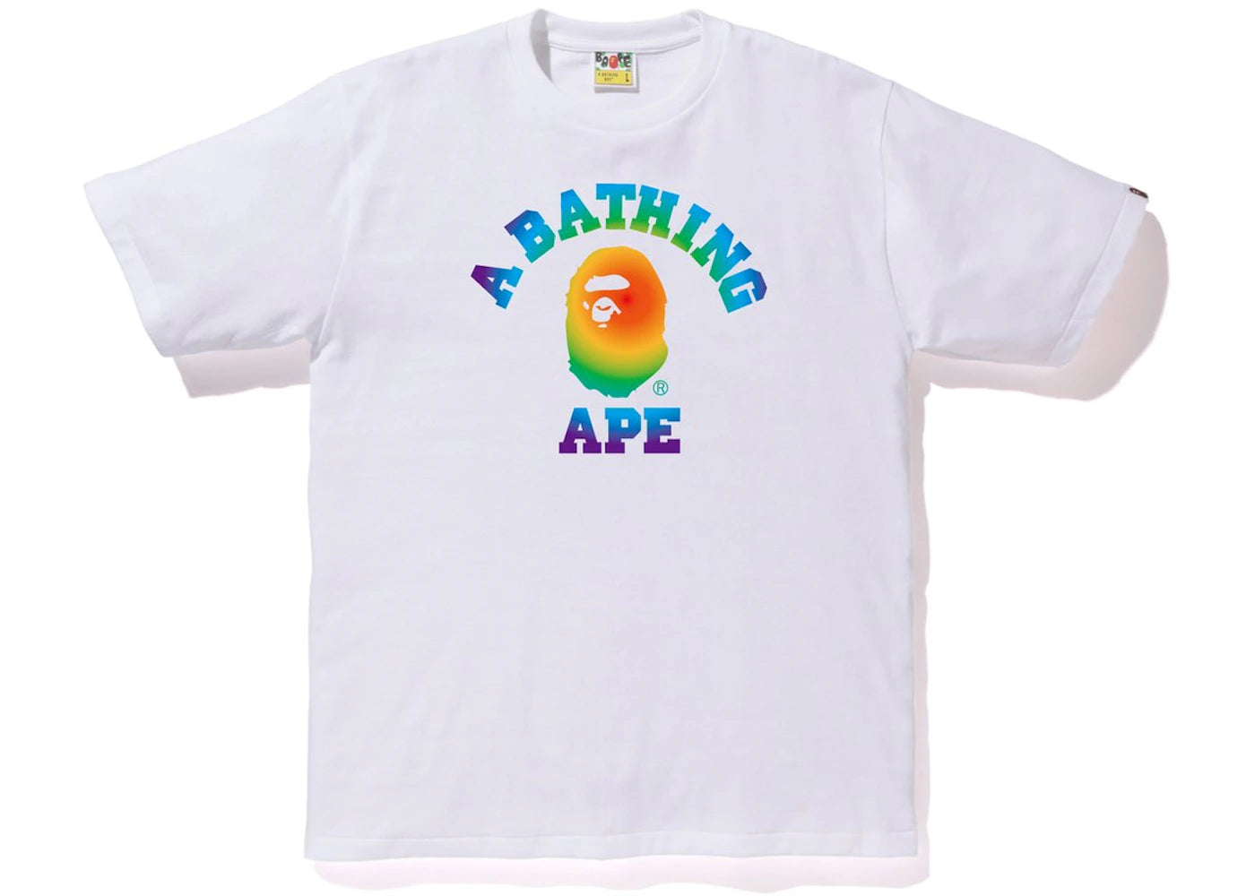 BAPE Rainbow College Tee White