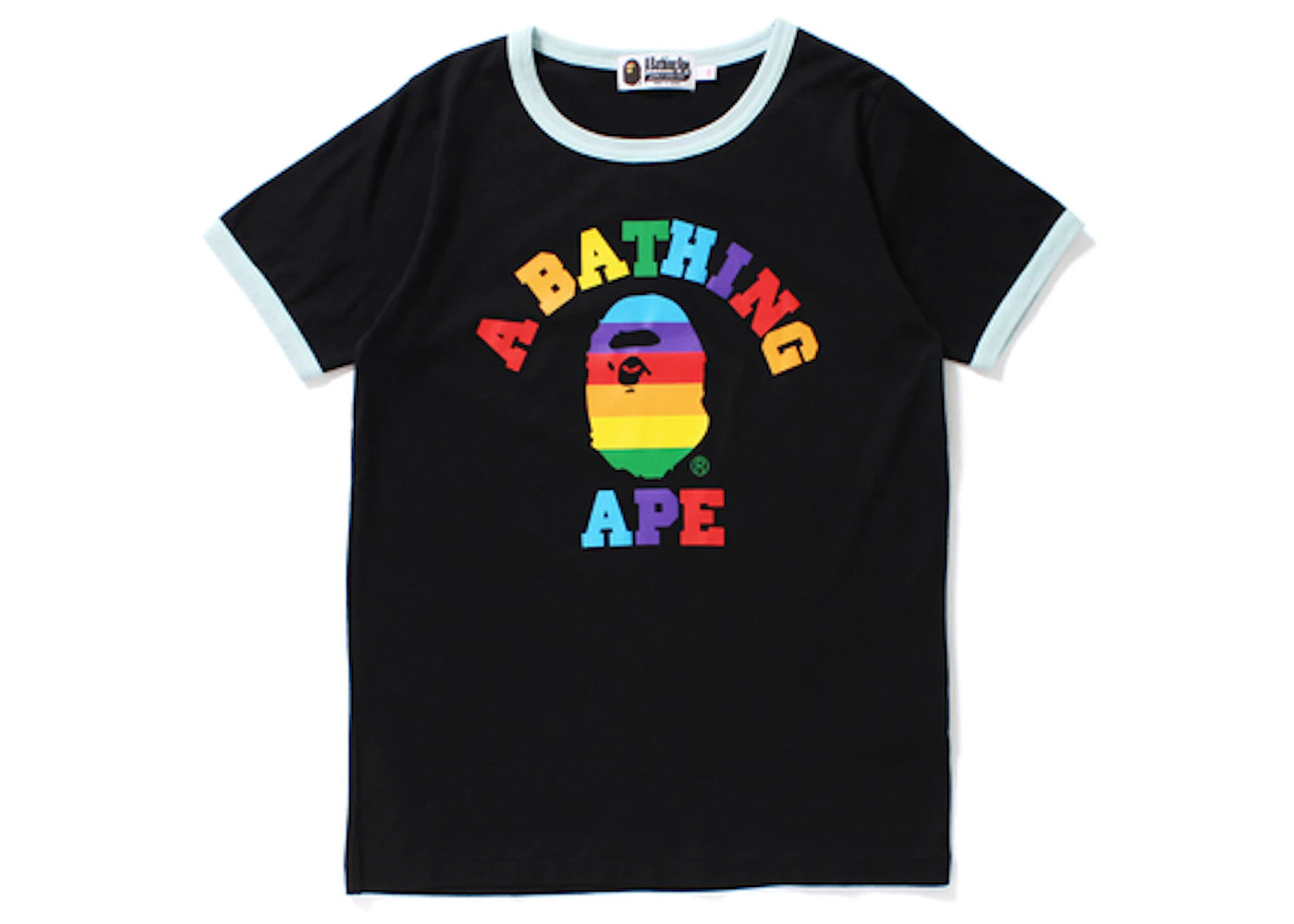 BAPE Rainbow College Trim Tee (Ladies) Black