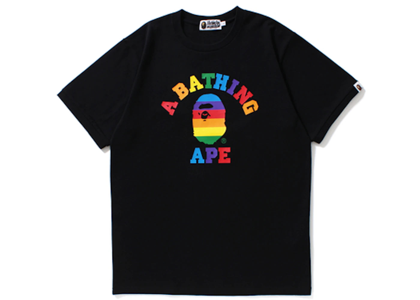 BAPE Rainbow College Trim Tee Black