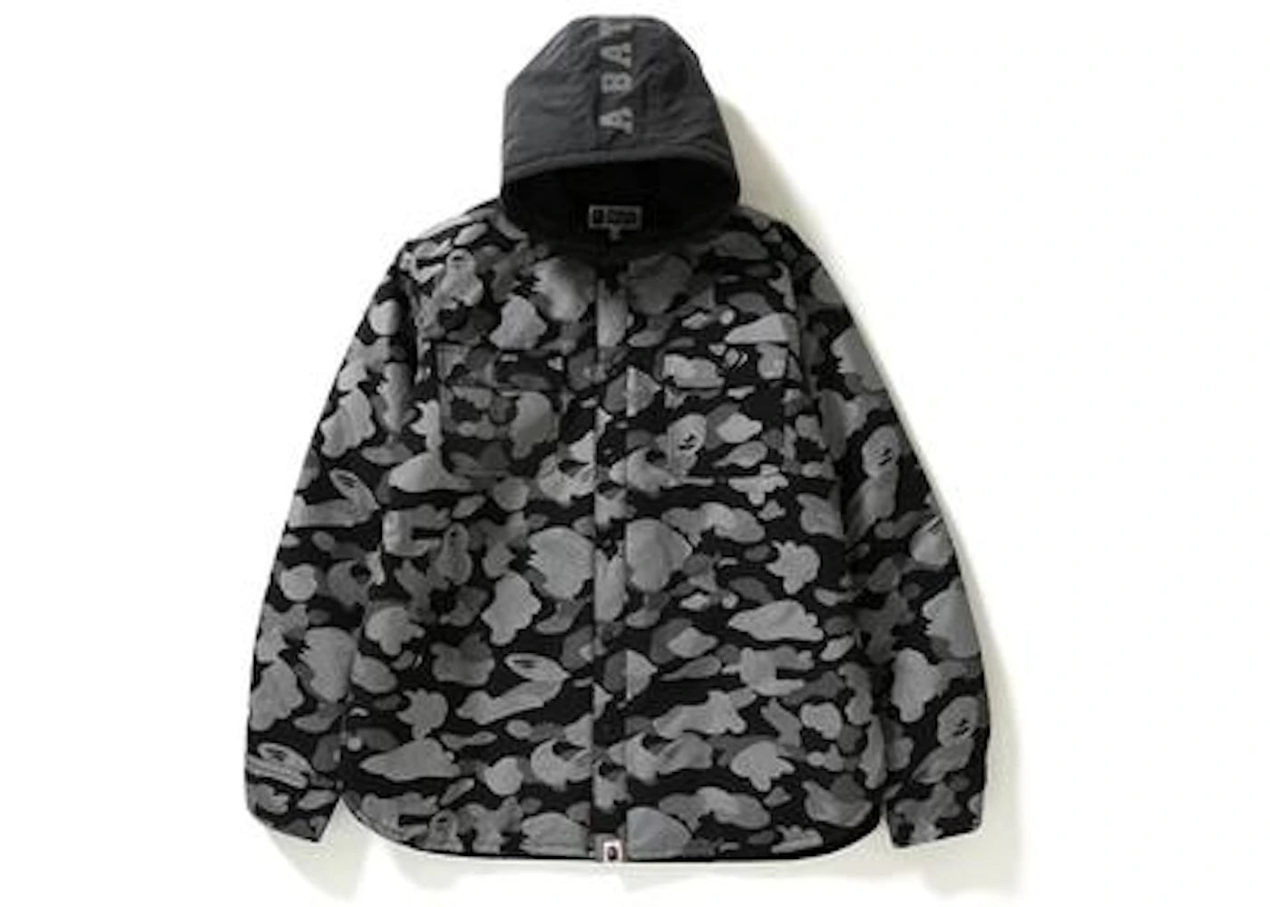 BAPE Reflection Camo Hoodie Shirt Jacket Black