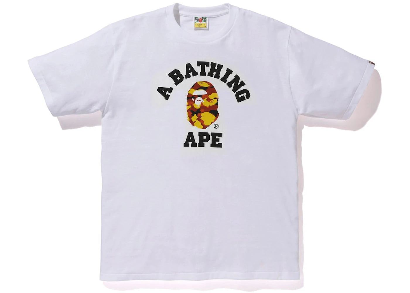 BAPE Reflector 1st Camo College Tee White/Orange
