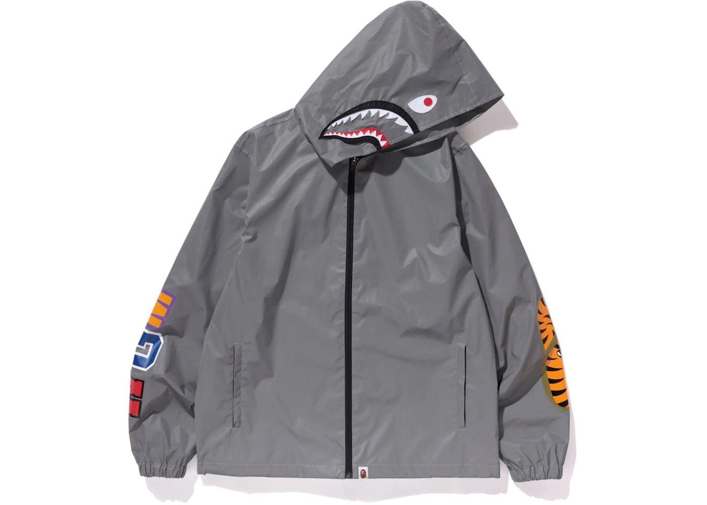 BAPE Reflector Shark Hoodie Jacket Silver