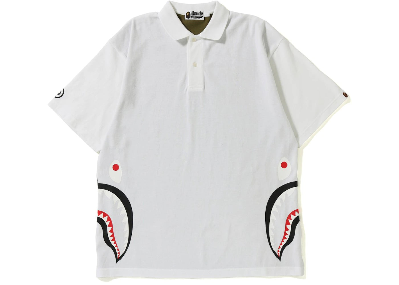 BAPE Relax Silhouette Side Shark Polo White/Green