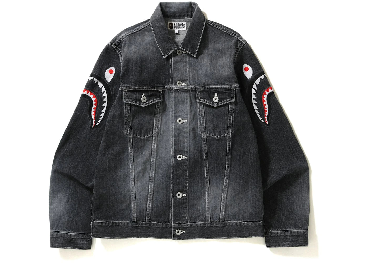 BAPE Shark Embroidery Denim Jacket Jacket Black