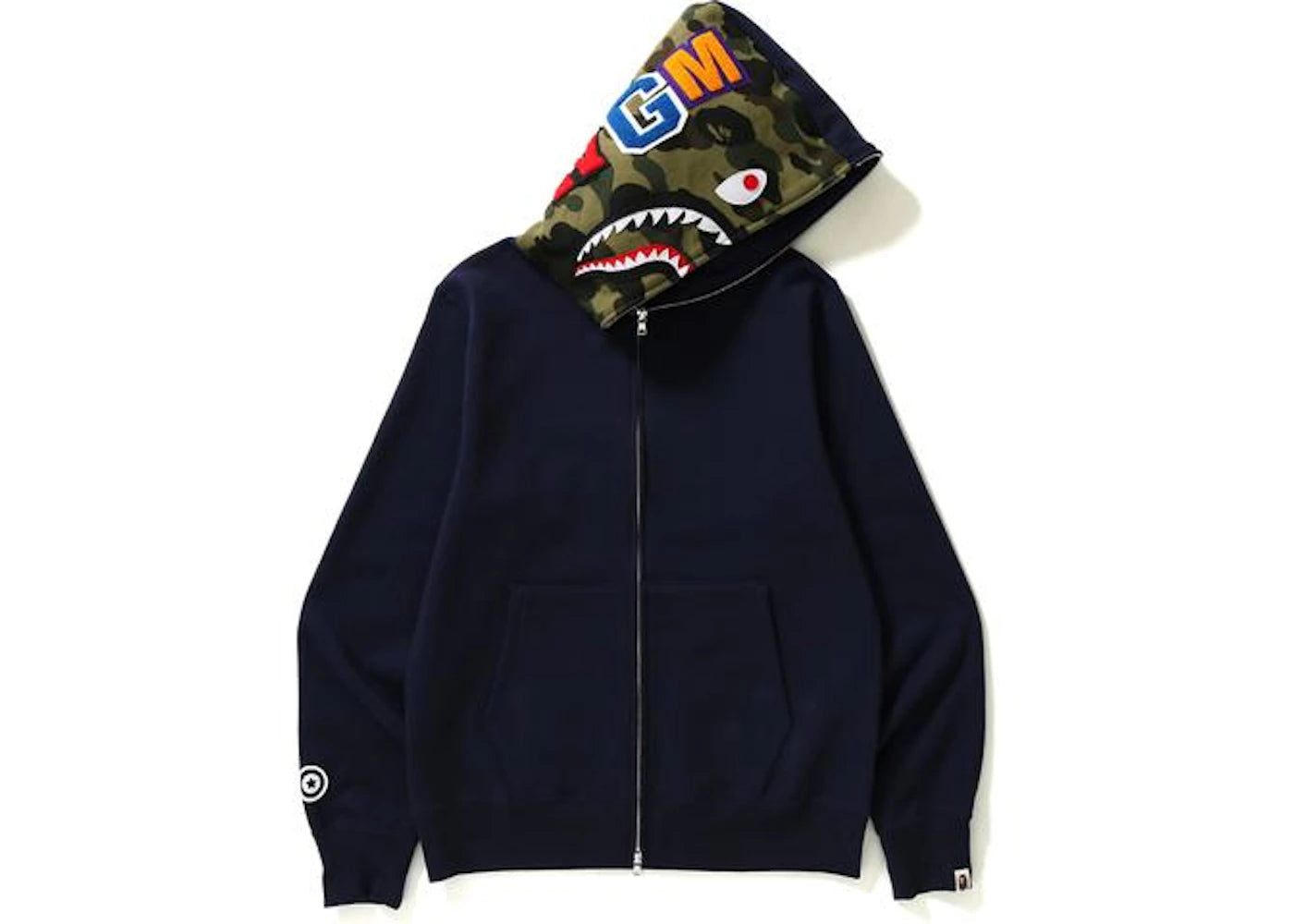 BAPE Shark Full Zip  Hoodie Navy