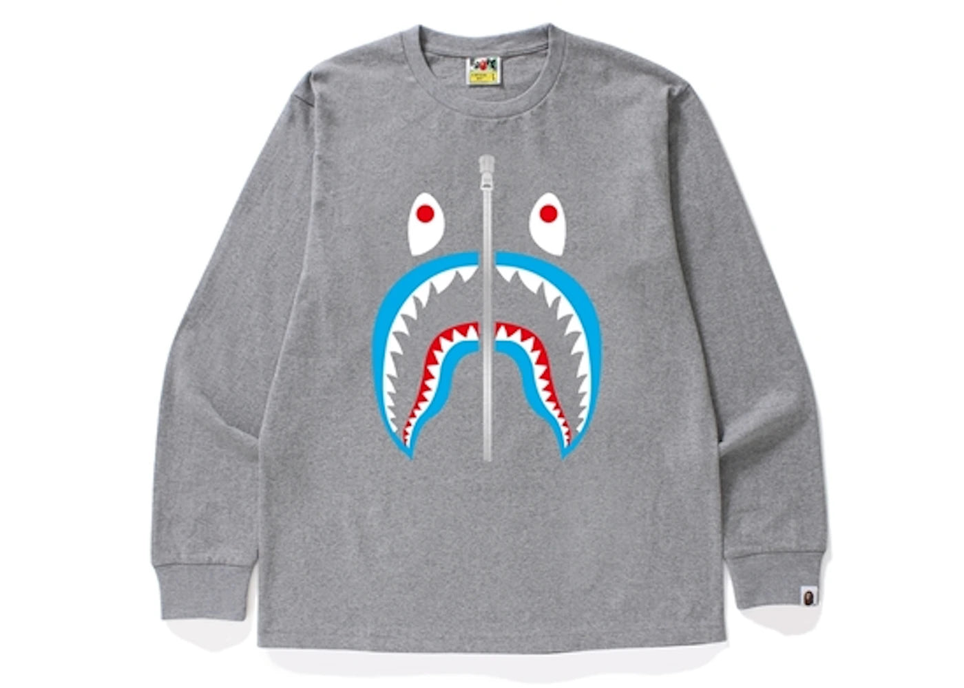 BAPE Shark L/S Tee Gray/Blue