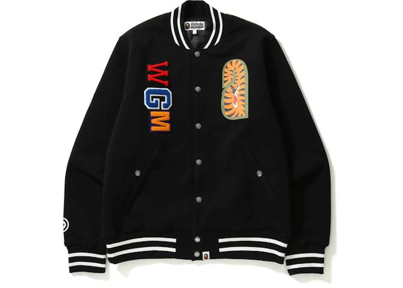 BAPE Shark Sweat Varsity Jacket Jacket Black