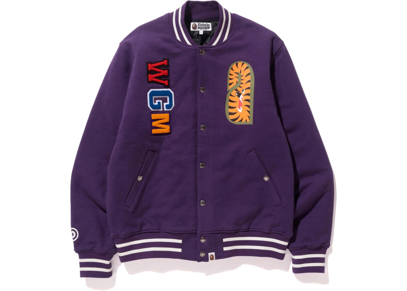 BAPE Shark Sweat Varsity Jacket Jacket Purple