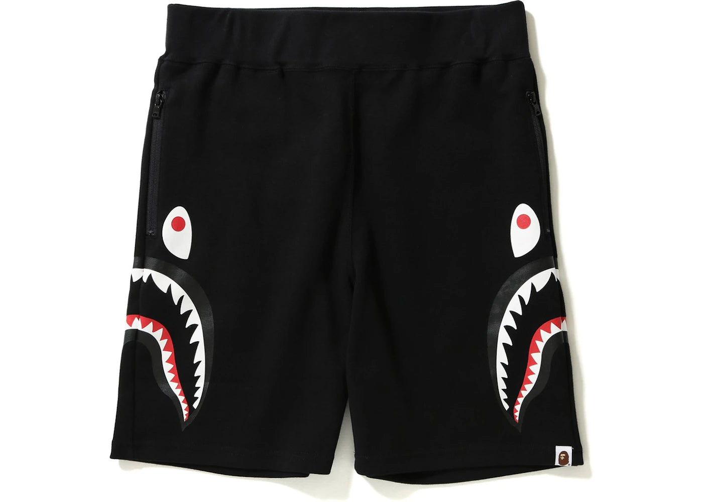 BAPE Side Shark Double Knit Sweat Shorts Black