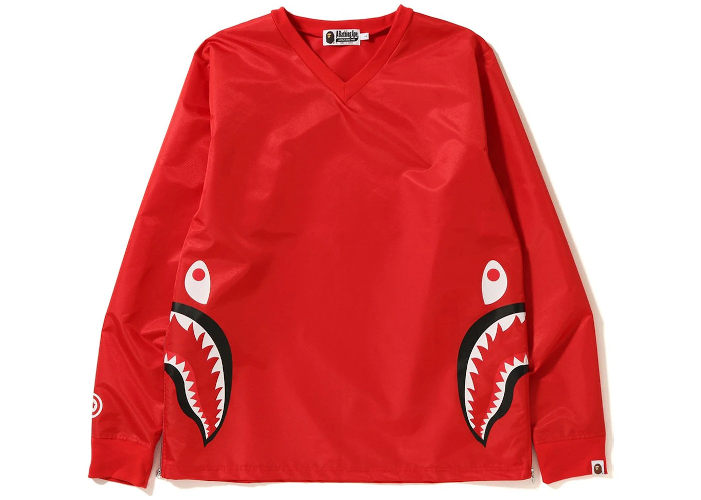 BAPE Side Zip Shark Windbreaker Red