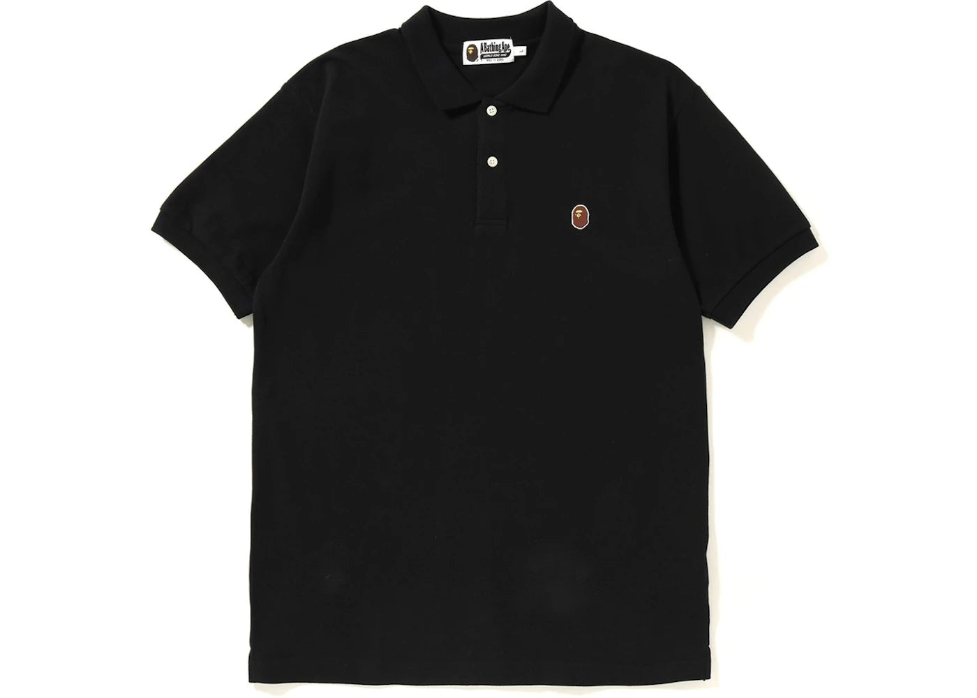 BAPE Silicon Ape Head One Point Polo Black