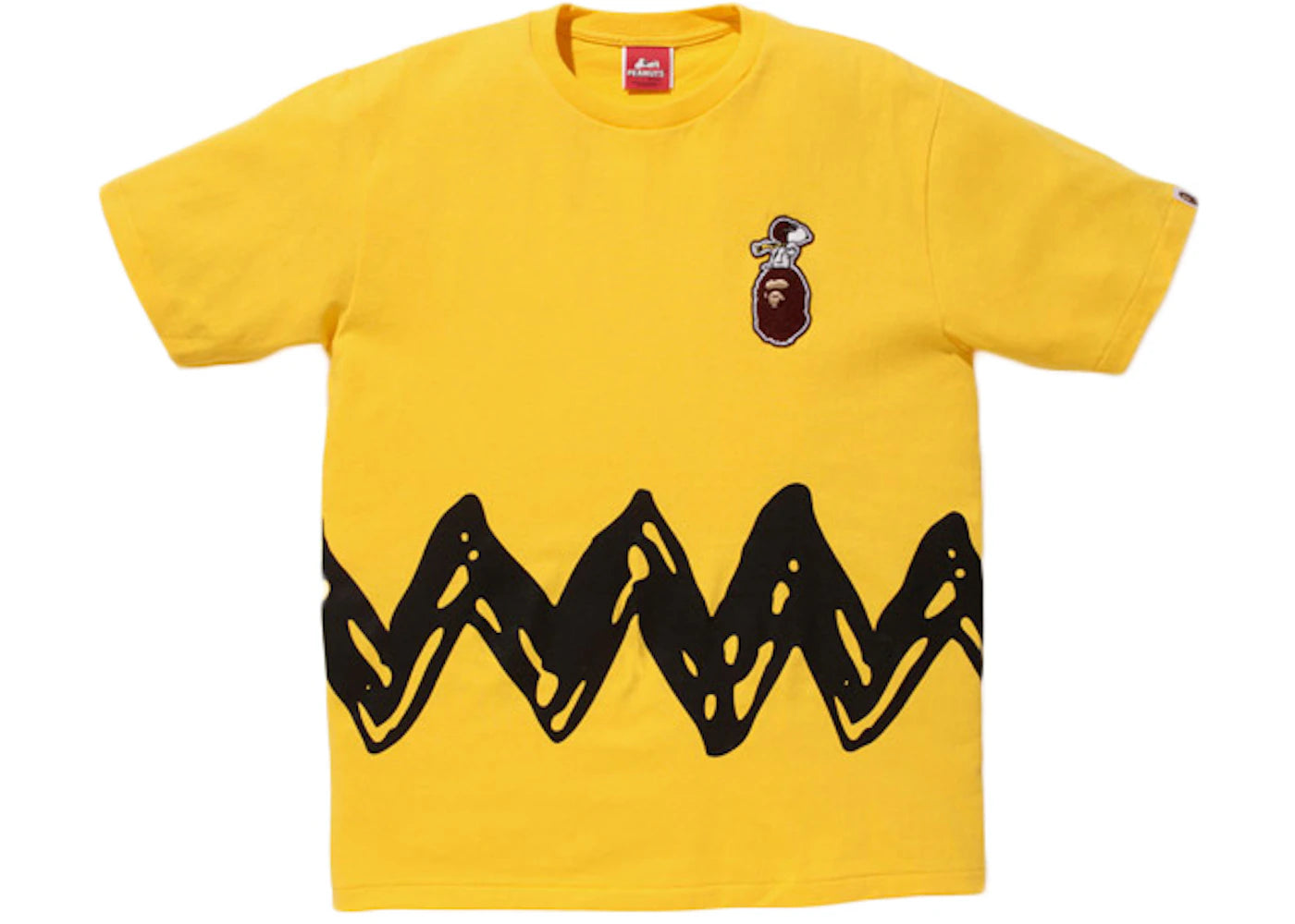 BAPE X Peanuts Snoopy On Apehead Charie Brown Tee Yellow/Black