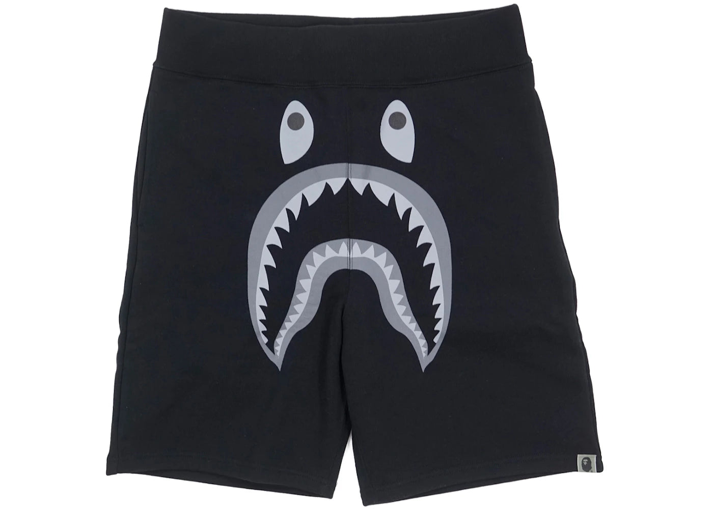 BAPE Solid Apehead Strike Logo Shark Sweatshorts Black