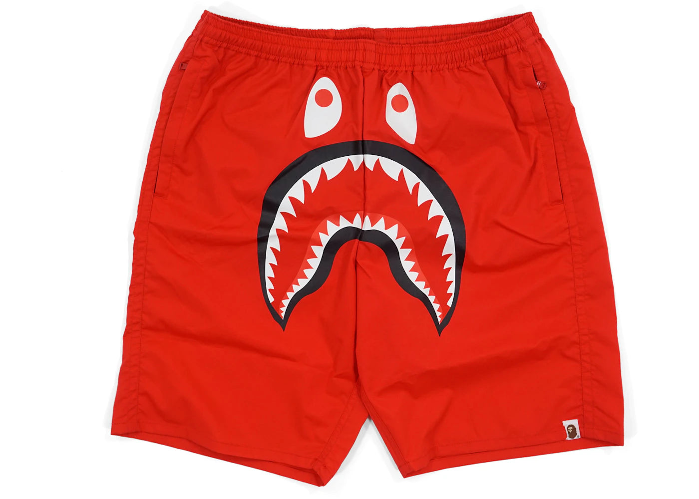 BAPE Solid Shark Beach Shorts Red