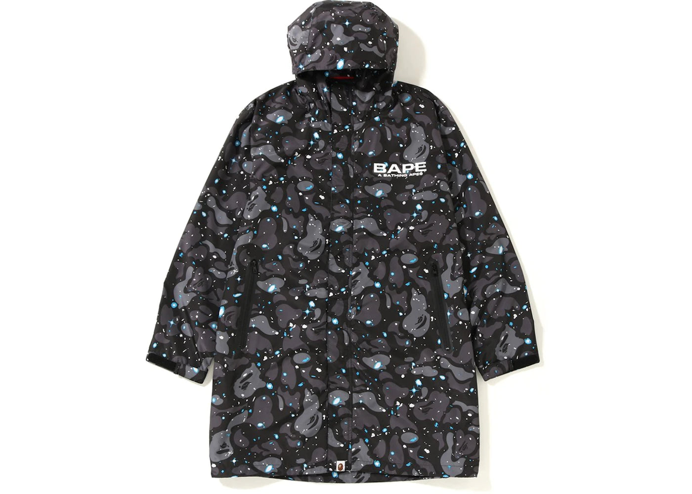 BAPE Space Camo Long Hoodie Jacket Black