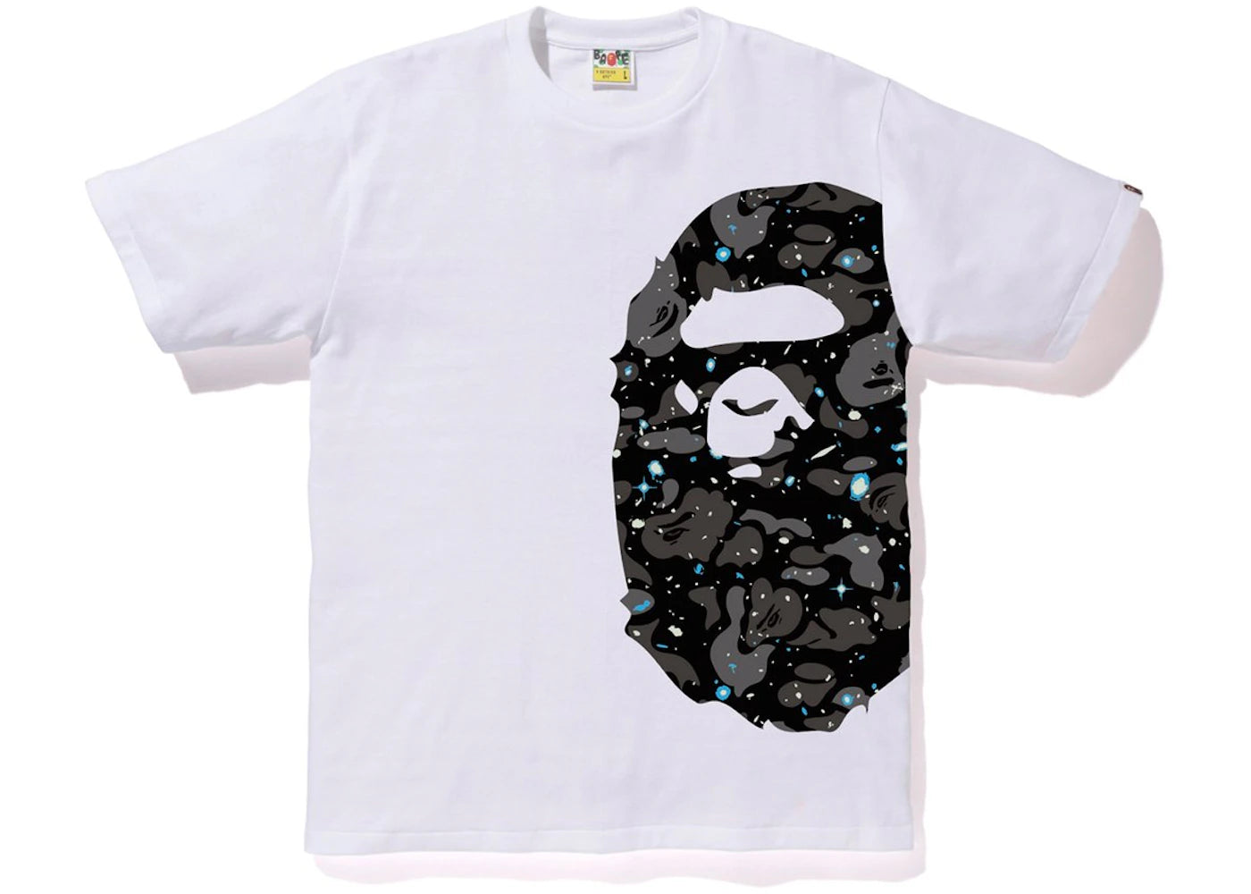 BAPE Space Camo Side Big Ape Head Tee White