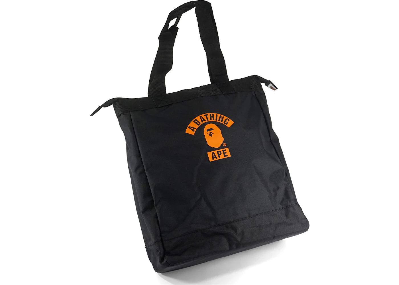 BAPE Summer Bag Block Print Logo Tote Bag Black/Orange