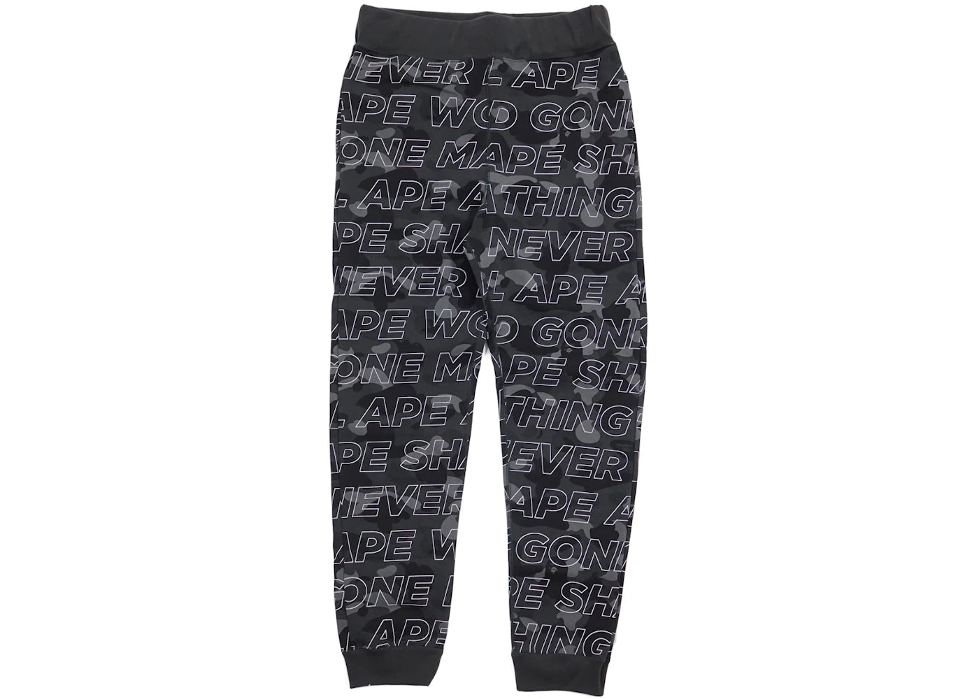 BAPE Text Color Camo Sweatpants Black