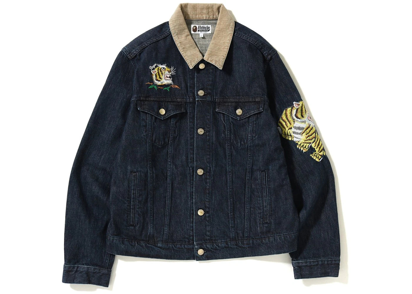 BAPE Tiger Embrodery Wide Denim Jacket Indigo