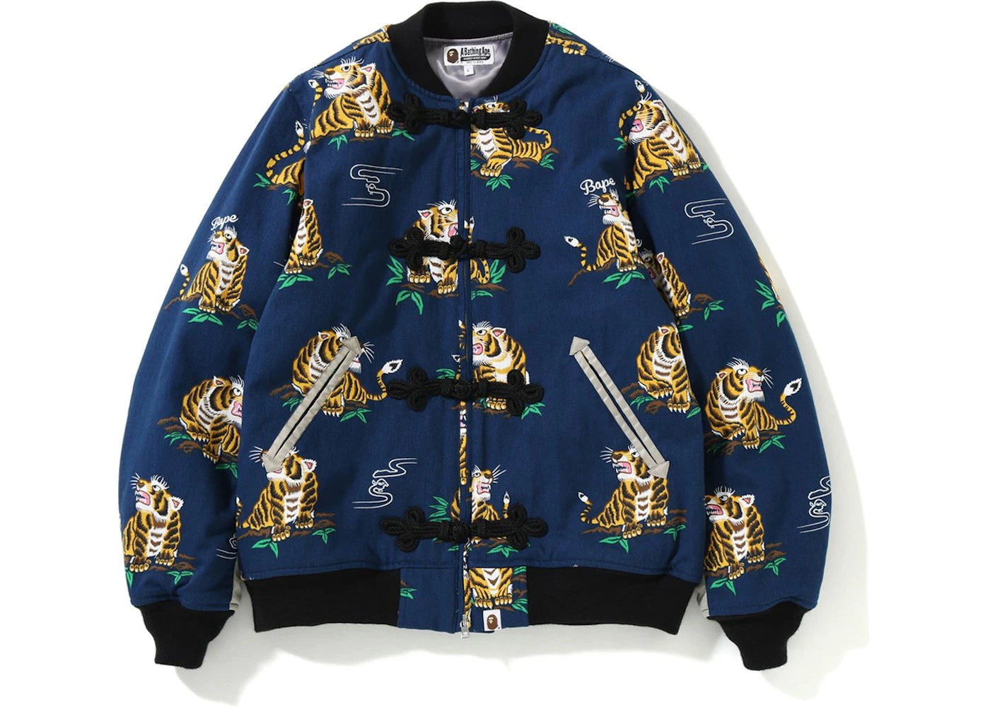 BAPE Tiger Pattern Cotton Jacket Navy