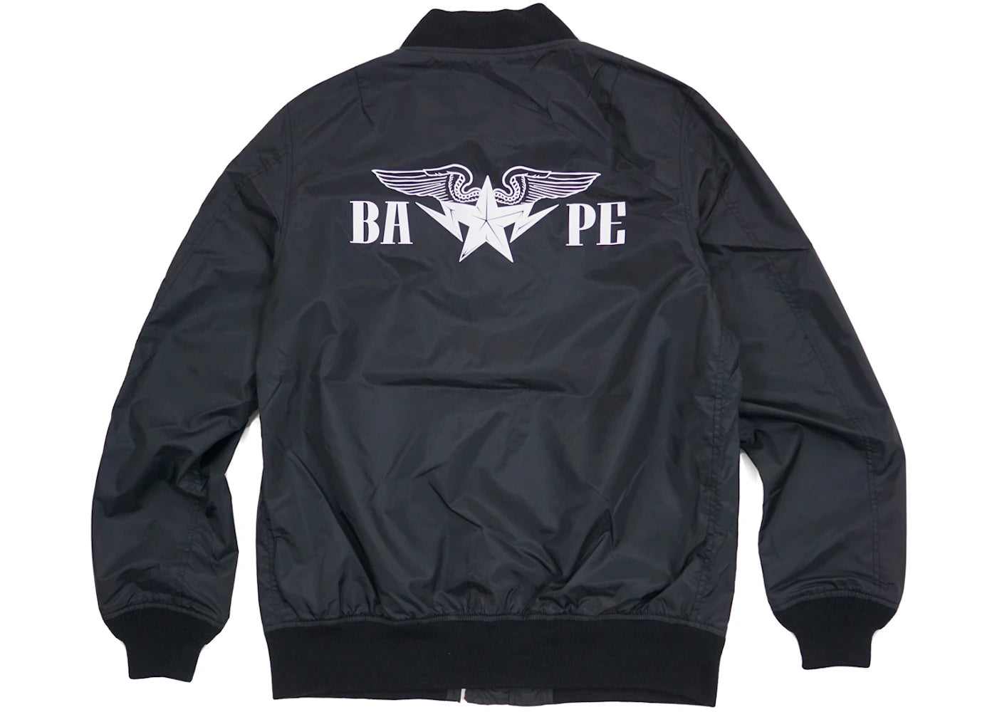 BAPE Twinsta Lightweight Windbreaker MA1 Bomber Jacket Black